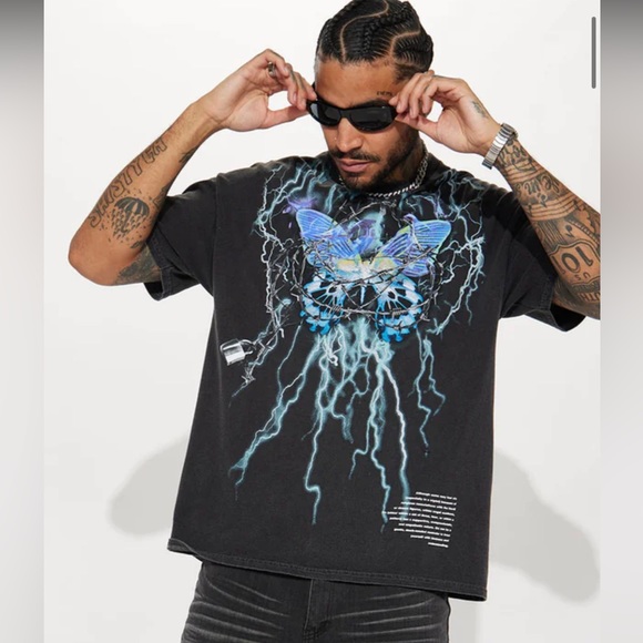 FASHION NOVA | Lightning Monarch Short Sleeve Tee | XL - Picture 1 of 5